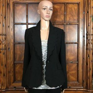 Kasper Scallop Edge Black Blazer